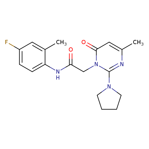 N-(4-fluoro-2-methylphenyl)-2-[4-methyl-6-oxo-2-(pyrrolidin-1-yl)-1,6-dihydropyrimidin-1-yl]acetamide