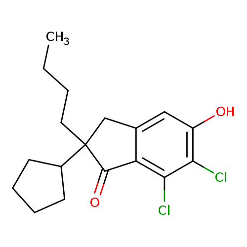 2-Butyl-6,7-dichloro-2-cyclopentyl-5-hydroxy-1-indanone