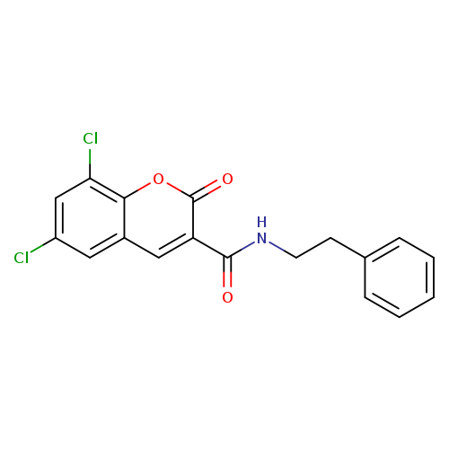 6,8-dichloro-2-oxo-N-(2-phenylethyl)-2H-chromene-3-carboxamide