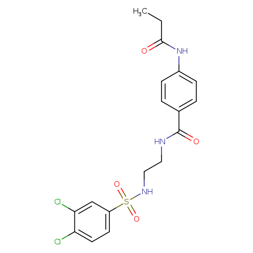 N-[2-(3,4-dichlorobenzenesulfonamido)ethyl]-4-propanamidobenzamide