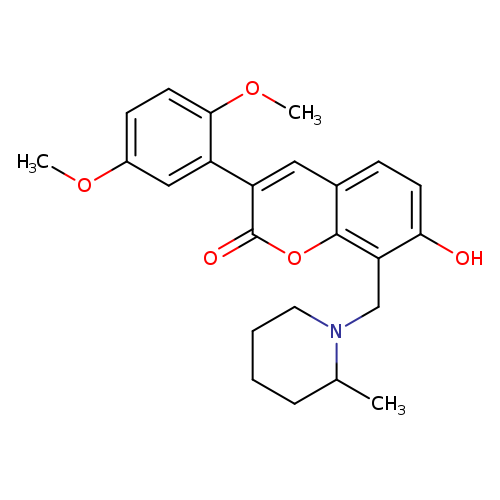 3-(2,5-dimethoxyphenyl)-7-hydroxy-8-[(2-methylpiperidin-1-yl)methyl]-2H-chromen-2-one