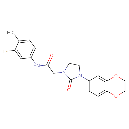 2-[3-(2,3-dihydro-1,4-benzodioxin-6-yl)-2-oxoimidazolidin-1-yl]-N-(3-fluoro-4-methylphenyl)acetamide