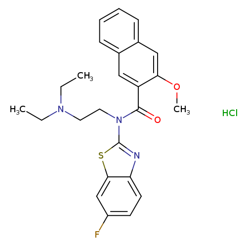 N-[2-(diethylamino)ethyl]-N-(6-fluoro-1,3-benzothiazol-2-yl)-3-methoxynaphthalene-2-carboxamide hydrochloride