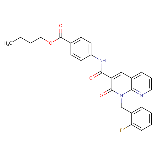 butyl 4-{1-[(2-fluorophenyl)methyl]-2-oxo-1,2-dihydro-1,8-naphthyridine-3-amido}benzoate