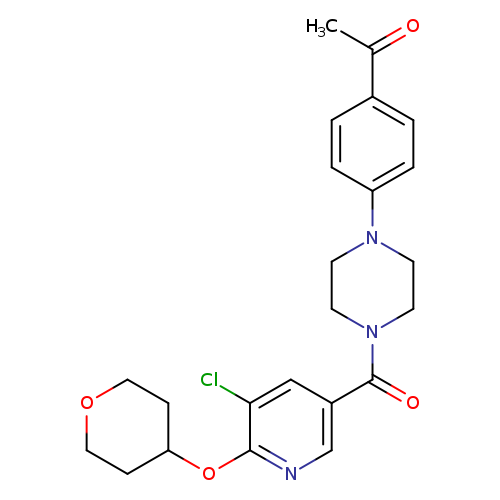 1-(4-{4-[5-chloro-6-(oxan-4-yloxy)pyridine-3-carbonyl]piperazin-1-yl}phenyl)ethan-1-one