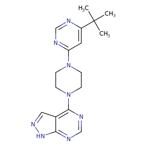 4-tert-butyl-6-(4-{1H-pyrazolo[3,4-d]pyrimidin-4-yl}piperazin-1-yl)pyrimidine
