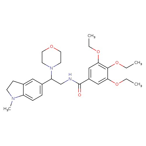 3,4,5-triethoxy-N-[2-(1-methyl-2,3-dihydro-1H-indol-5-yl)-2-(morpholin-4-yl)ethyl]benzamide