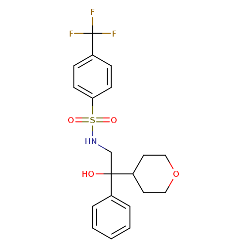 N-[2-hydroxy-2-(oxan-4-yl)-2-phenylethyl]-4-(trifluoromethyl)benzene-1-sulfonamide