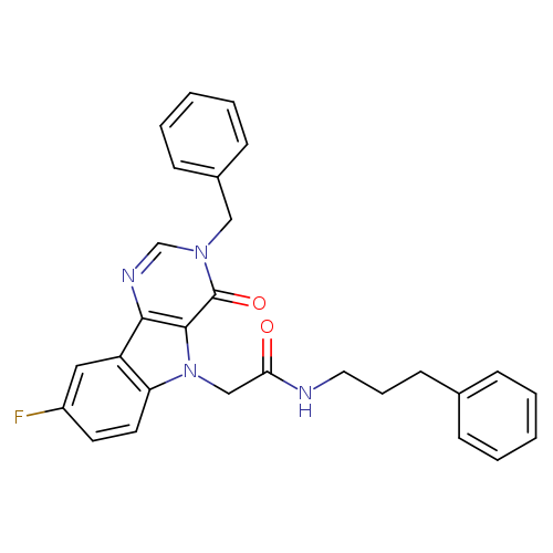 2-{3-benzyl-8-fluoro-4-oxo-3H,4H,5H-pyrimido[5,4-b]indol-5-yl}-N-(3-phenylpropyl)acetamide
