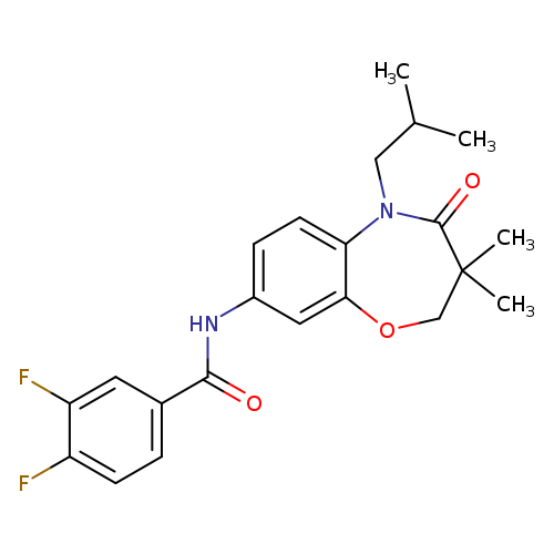 N-[3,3-dimethyl-5-(2-methylpropyl)-4-oxo-2,3,4,5-tetrahydro-1,5-benzoxazepin-8-yl]-3,4-difluorobenzamide