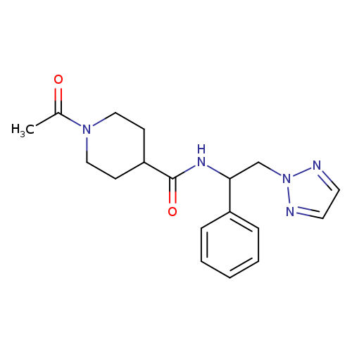 1-acetyl-N-[1-phenyl-2-(2H-1,2,3-triazol-2-yl)ethyl]piperidine-4-carboxamide