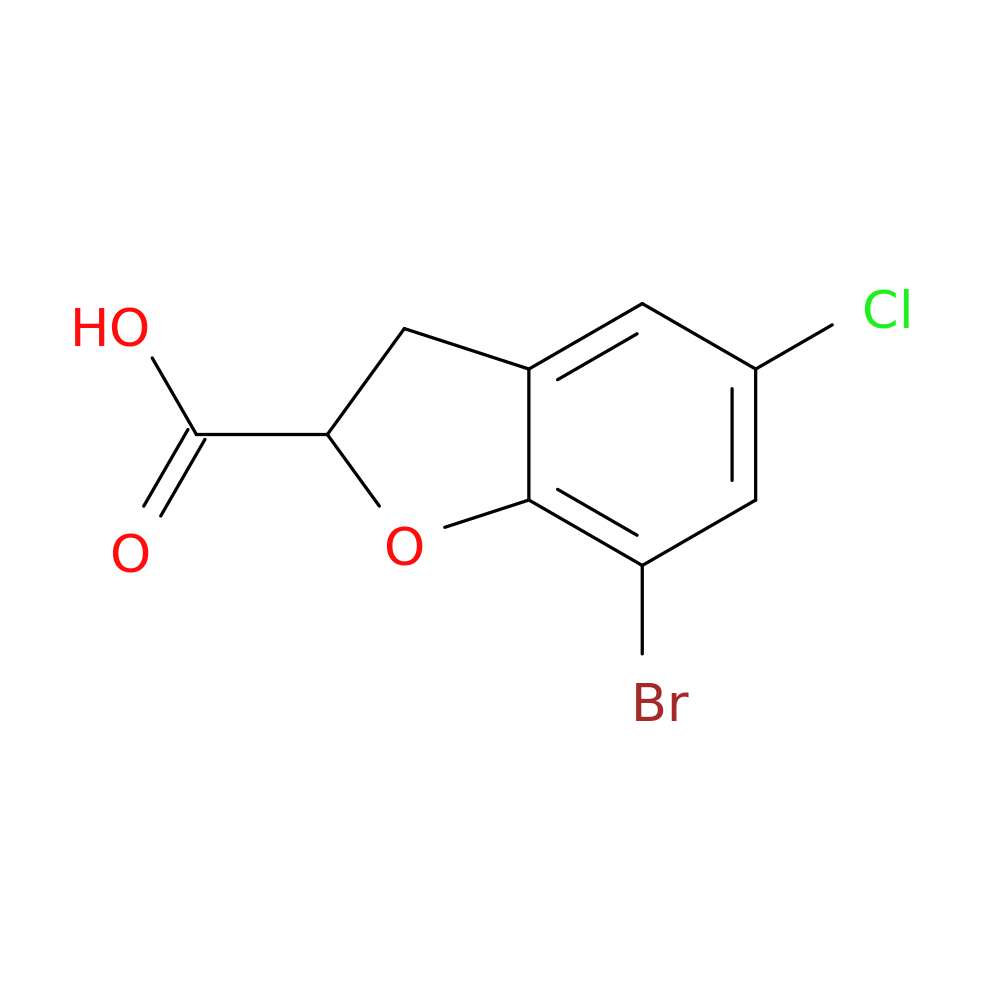 7-bromo-5-chloro-2,3-dihydro-1-benzofuran-2-carboxylic acid