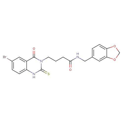 N-[(2H-1,3-benzodioxol-5-yl)methyl]-4-(6-bromo-4-oxo-2-sulfanylidene-1,2,3,4-tetrahydroquinazolin-3-yl)butanamide