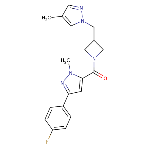 3-(4-fluorophenyl)-1-methyl-5-{3-[(4-methyl-1H-pyrazol-1-yl)methyl]azetidine-1-carbonyl}-1H-pyrazole