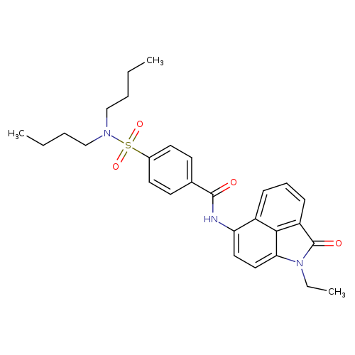 4-(dibutylsulfamoyl)-N-{2-ethyl-3-oxo-2-azatricyclo[6.3.1.0^{4,12}]dodeca-1(11),4,6,8(12),9-pentaen-9-yl}benzamide