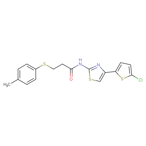 N-[4-(5-chlorothiophen-2-yl)-1,3-thiazol-2-yl]-3-[(4-methylphenyl)sulfanyl]propanamide