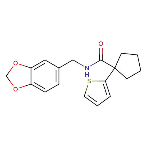 N-[(2H-1,3-benzodioxol-5-yl)methyl]-1-(thiophen-2-yl)cyclopentane-1-carboxamide