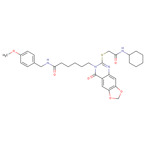 6-(6-{[(cyclohexylcarbamoyl)methyl]sulfanyl}-8-oxo-2H,7H,8H-[1,3]dioxolo[4,5-g]quinazolin-7-yl)-N-[(4-methoxyphenyl)methyl]hexanamide