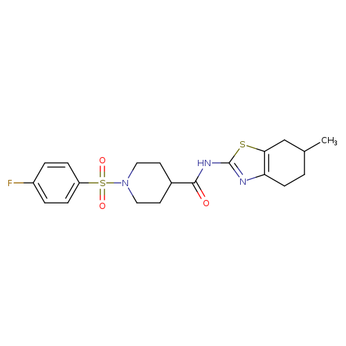 1-(4-fluorobenzenesulfonyl)-N-(6-methyl-4,5,6,7-tetrahydro-1,3-benzothiazol-2-yl)piperidine-4-carboxamide
