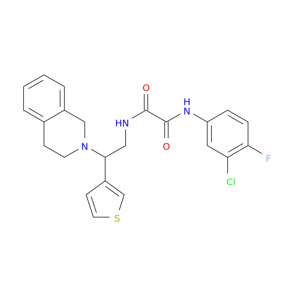 N'-(3-chloro-4-fluorophenyl)-N-[2-(1,2,3,4-tetrahydroisoquinolin-2-yl)-2-(thiophen-3-yl)ethyl]ethanediamide