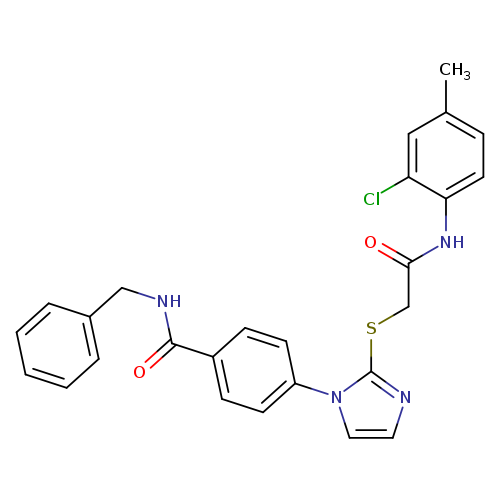 N-benzyl-4-[2-({[(2-chloro-4-methylphenyl)carbamoyl]methyl}sulfanyl)-1H-imidazol-1-yl]benzamide