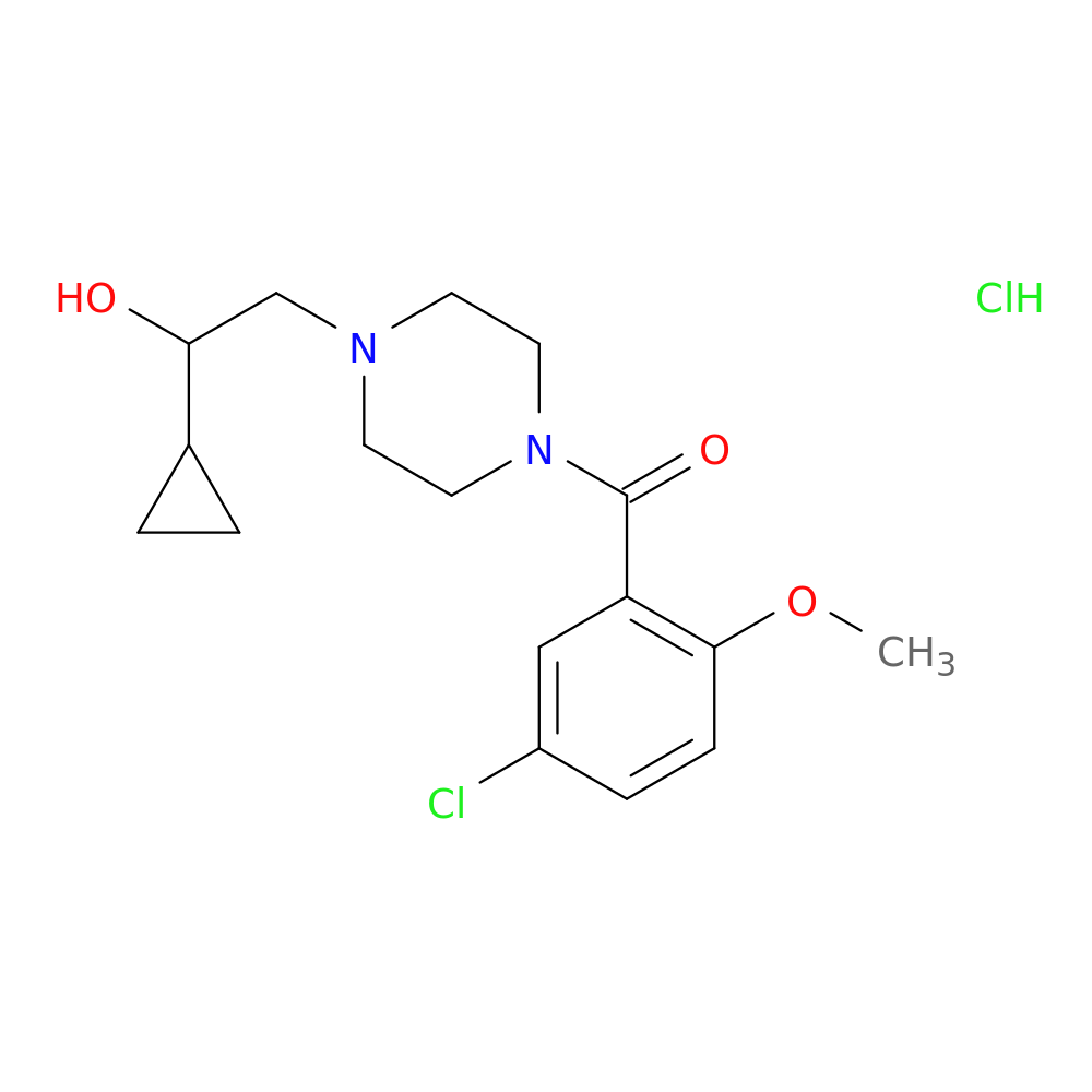 2-[4-(5-chloro-2-methoxybenzoyl)piperazin-1-yl]-1-cyclopropylethan-1-ol hydrochloride