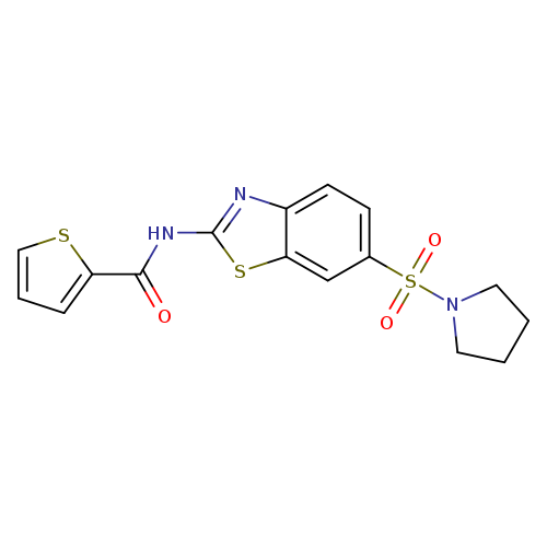 N-[6-(pyrrolidine-1-sulfonyl)-1,3-benzothiazol-2-yl]thiophene-2-carboxamide