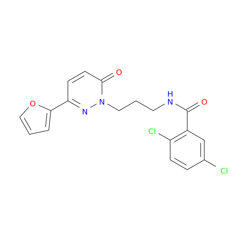 2,5-dichloro-N-{3-[3-(furan-2-yl)-6-oxo-1,6-dihydropyridazin-1-yl]propyl}benzamide
