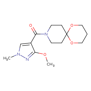 9-(3-methoxy-1-methyl-1H-pyrazole-4-carbonyl)-1,5-dioxa-9-azaspiro[5.5]undecane