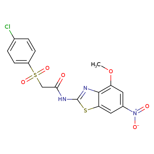 2-(4-chlorobenzenesulfonyl)-N-(4-methoxy-6-nitro-1,3-benzothiazol-2-yl)acetamide