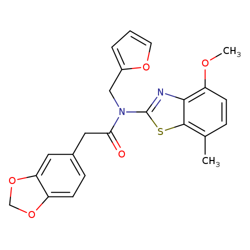 2-(2H-1,3-benzodioxol-5-yl)-N-[(furan-2-yl)methyl]-N-(4-methoxy-7-methyl-1,3-benzothiazol-2-yl)acetamide