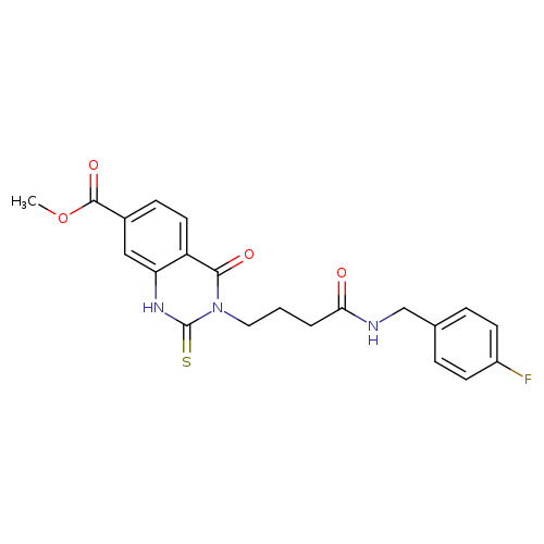 methyl 3-(3-{[(4-fluorophenyl)methyl]carbamoyl}propyl)-4-oxo-2-sulfanylidene-1,2,3,4-tetrahydroquinazoline-7-carboxylate