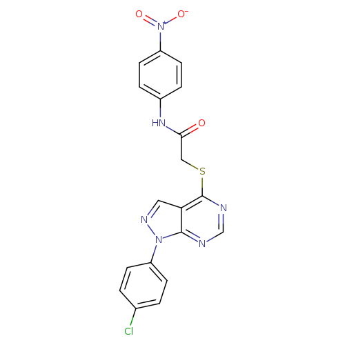 2-{[1-(4-chlorophenyl)-1H-pyrazolo[3,4-d]pyrimidin-4-yl]sulfanyl}-N-(4-nitrophenyl)acetamide