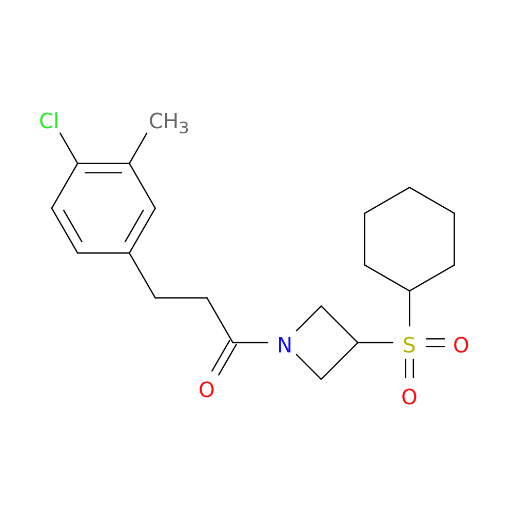 3-(4-chloro-3-methylphenyl)-1-[3-(cyclohexanesulfonyl)azetidin-1-yl]propan-1-one