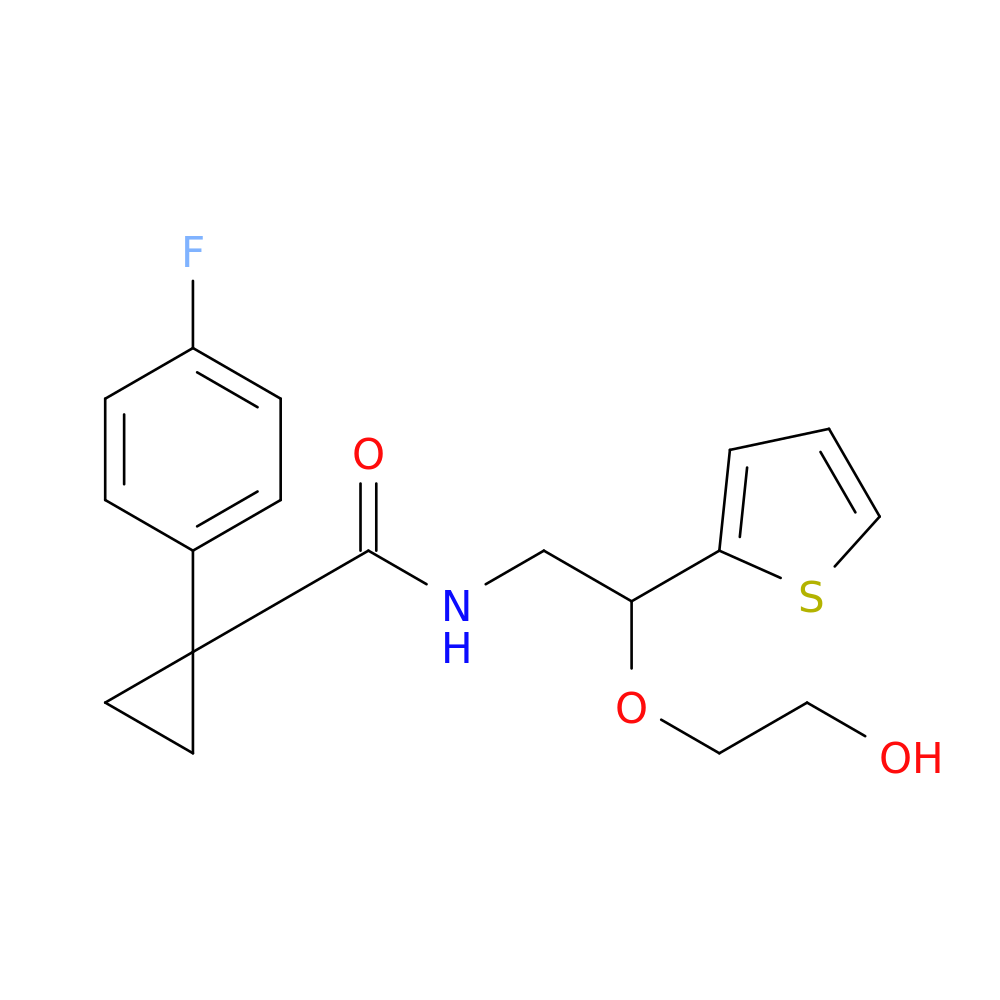 1-(4-fluorophenyl)-N-[2-(2-hydroxyethoxy)-2-(thiophen-2-yl)ethyl]cyclopropane-1-carboxamide