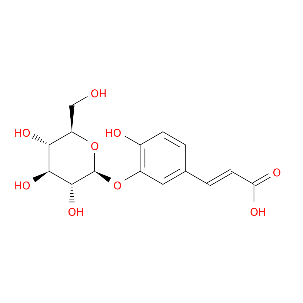 3,4-Dihydroxycinnamic acid 3-o-beta-d-glucopyranoside