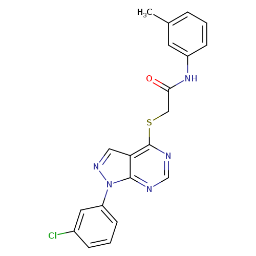 2-{[1-(3-chlorophenyl)-1H-pyrazolo[3,4-d]pyrimidin-4-yl]sulfanyl}-N-(3-methylphenyl)acetamide
