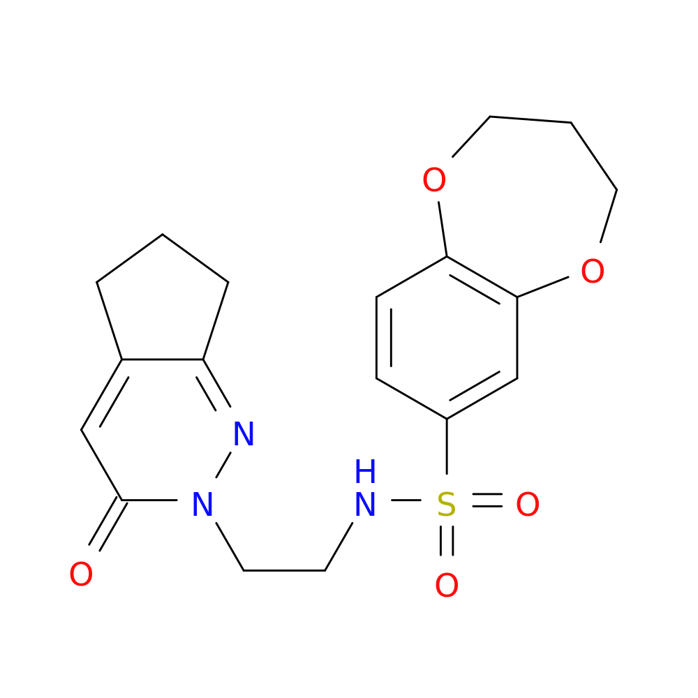 N-(2-{3-oxo-2H,3H,5H,6H,7H-cyclopenta[c]pyridazin-2-yl}ethyl)-3,4-dihydro-2H-1,5-benzodioxepine-7-sulfonamide