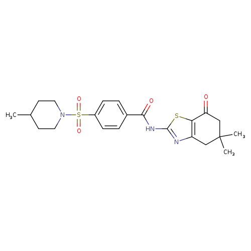 N-(5,5-dimethyl-7-oxo-4,5,6,7-tetrahydro-1,3-benzothiazol-2-yl)-4-[(4-methylpiperidin-1-yl)sulfonyl]benzamide