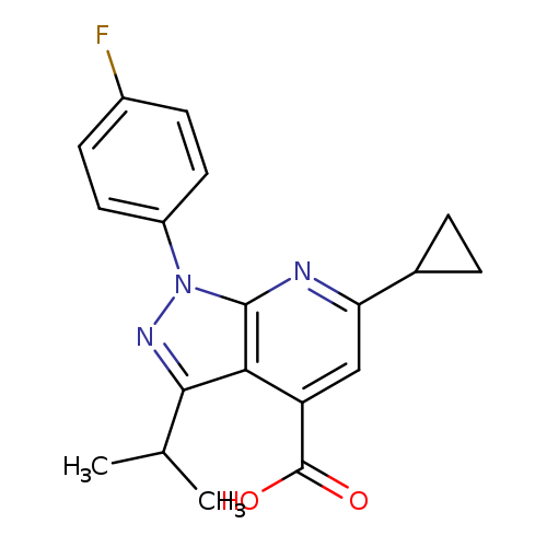 6-Cyclopropyl-1-(4-fluorophenyl)-3-isopropyl-1H-pyrazolo[3,4-b]pyridine-4-carboxylic acid