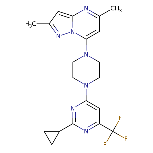 2-cyclopropyl-4-(4-{2,5-dimethylpyrazolo[1,5-a]pyrimidin-7-yl}piperazin-1-yl)-6-(trifluoromethyl)pyrimidine