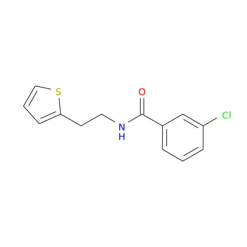 3-chloro-N-[2-(thiophen-2-yl)ethyl]benzamide