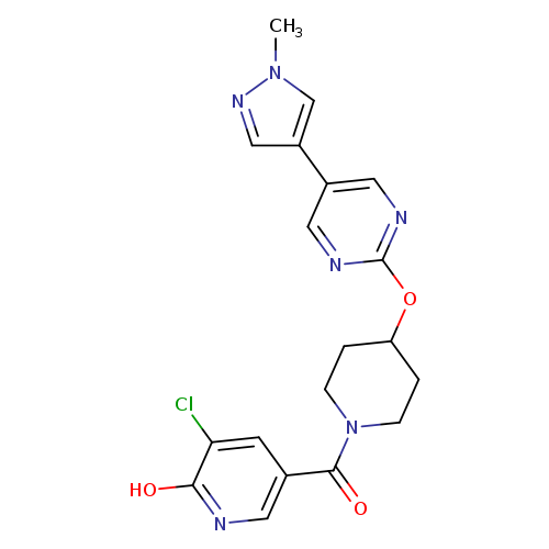 3-chloro-5-(4-{[5-(1-methyl-1H-pyrazol-4-yl)pyrimidin-2-yl]oxy}piperidine-1-carbonyl)pyridin-2-ol