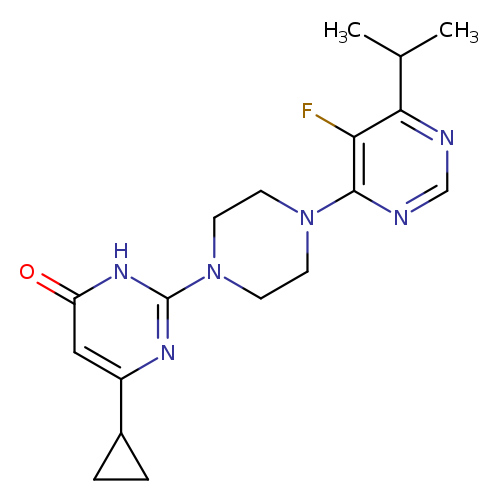 6-cyclopropyl-2-{4-[5-fluoro-6-(propan-2-yl)pyrimidin-4-yl]piperazin-1-yl}-3,4-dihydropyrimidin-4-one
