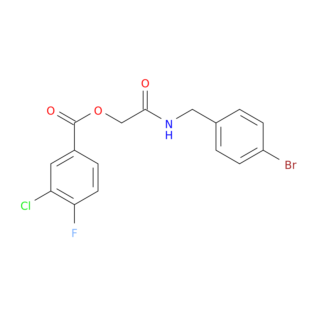{[(4-bromophenyl)methyl]carbamoyl}methyl 3-chloro-4-fluorobenzoate