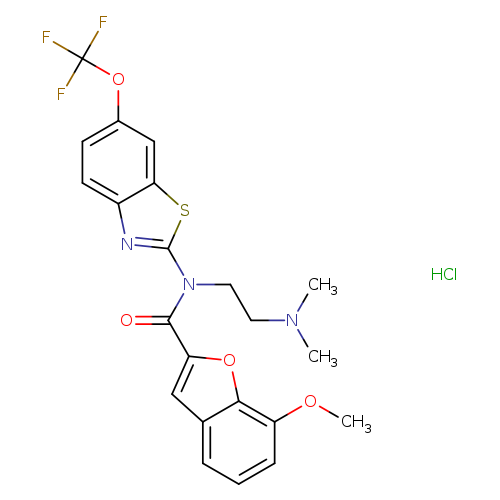 N-[2-(dimethylamino)ethyl]-7-methoxy-N-[6-(trifluoromethoxy)-1,3-benzothiazol-2-yl]-1-benzofuran-2-carboxamide hydrochloride