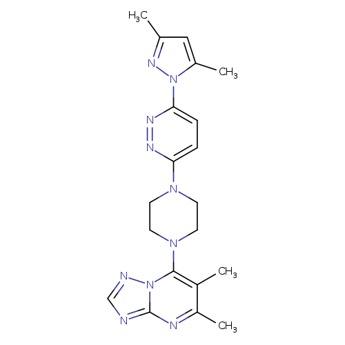 3-(3,5-dimethyl-1H-pyrazol-1-yl)-6-(4-{5,6-dimethyl-[1,2,4]triazolo[1,5-a]pyrimidin-7-yl}piperazin-1-yl)pyridazine