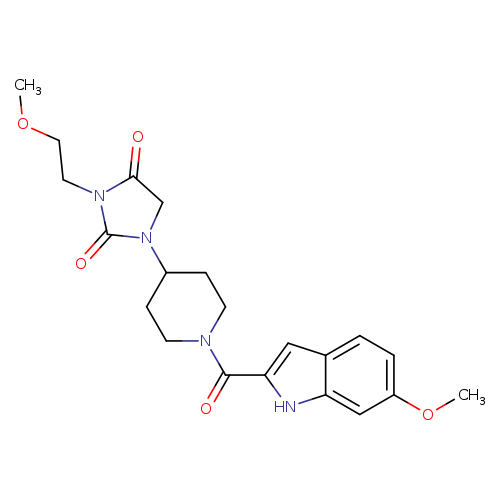 1-[1-(6-methoxy-1H-indole-2-carbonyl)piperidin-4-yl]-3-(2-methoxyethyl)imidazolidine-2,4-dione