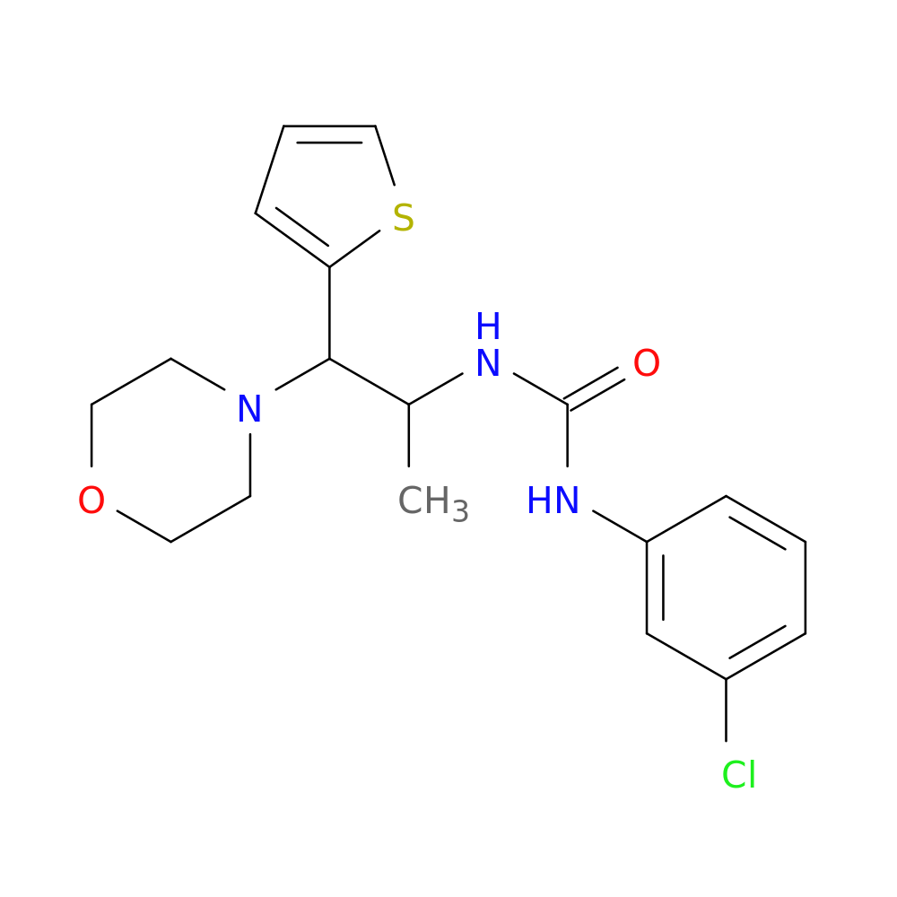 1-(3-chlorophenyl)-3-[1-(morpholin-4-yl)-1-(thiophen-2-yl)propan-2-yl]urea
