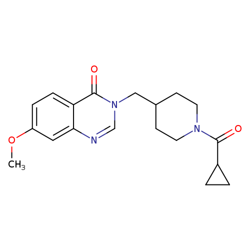 3-[(1-cyclopropanecarbonylpiperidin-4-yl)methyl]-7-methoxy-3,4-dihydroquinazolin-4-one